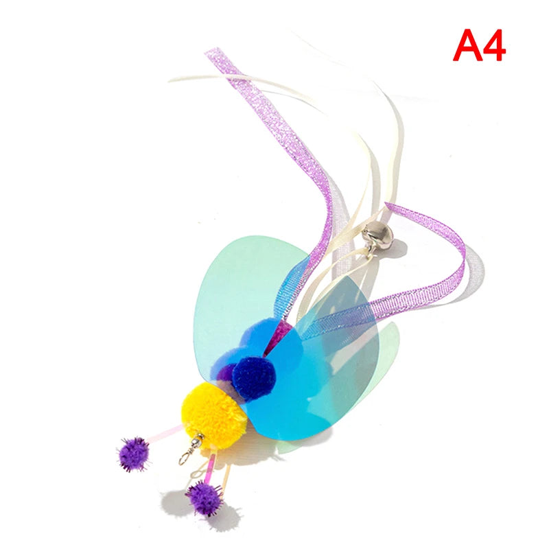 Three-section Telescopic Fishing Pole Wand Cat Teaser Wands Kitten Funny Catcher Teaser Stick Rod Interactive Stick Teaser Toys Oasis Select A4