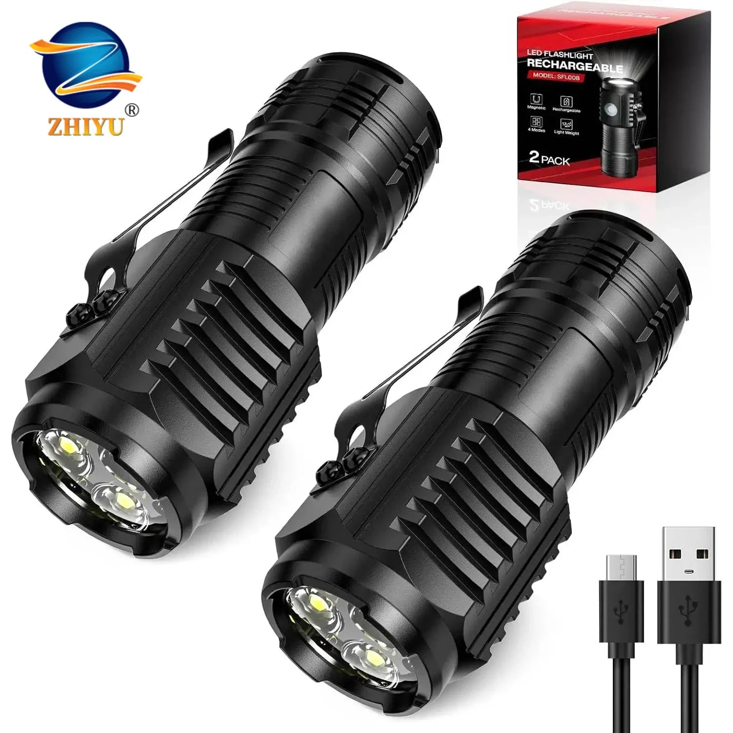 ZHIYU Mini LED Flashlight – Waterproof Pocket Torch & Pen Clip
