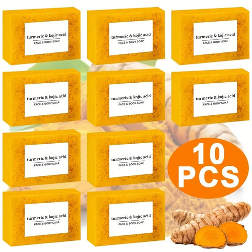 10PCS Handmade Turmeric Acid Soap, Three in One, Turmeric Acid Bath Moisturizing Soap, Suitable for Both Men and Women Oasis Select Default Title