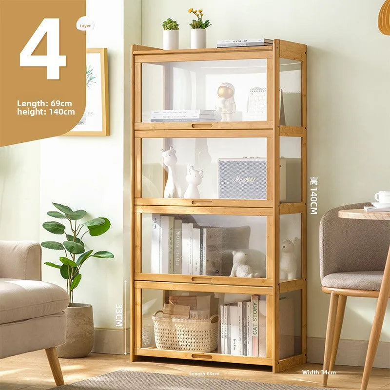 Bookshelf Shelf Floor-to-ceiling bookcase Reading shelf Children's household living room Simple solid wood multi-layer storage Oasis Select Primary 4-69