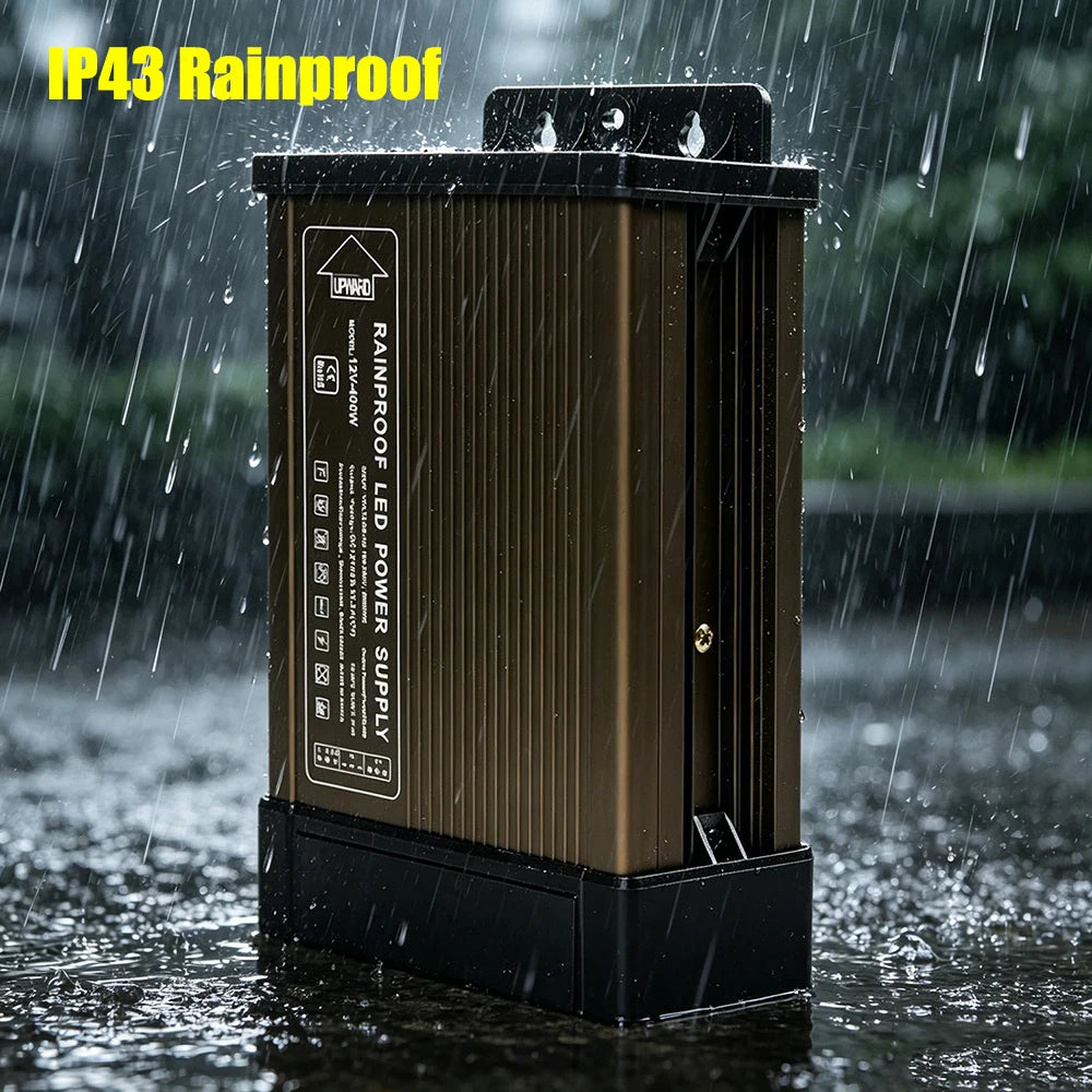 12V Rainproof Power Supply Transformer AC 220V TO DC 12V 60W 100W 150W 200W 240W 300W 400W 500W 700W Outdoor Power Supply Oasis Select