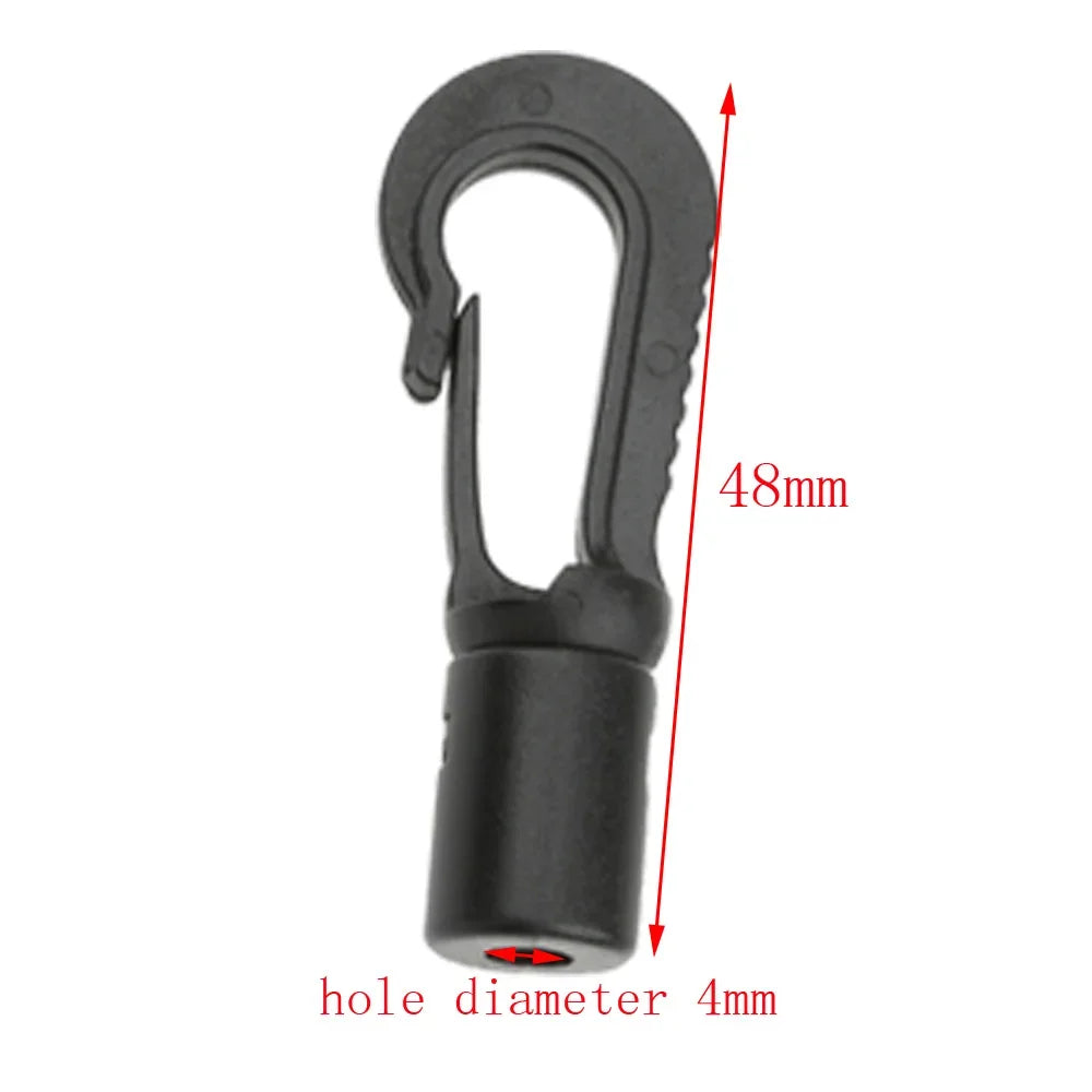4mm Shock Bungee Cord Karabiner Hook Elastic Cord Rope End Straight Bendy Shock Cord for Marine Kayak Canoe Boat Rafting Oasis Select
