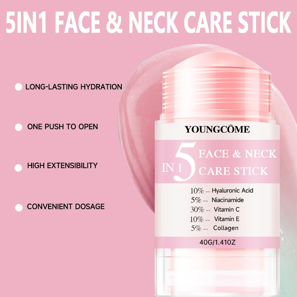 YOUNGCOME Face Cream & Neck Stick Set – Hyaluronic Acid, Vit C
