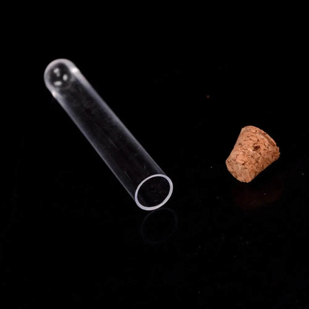 10-Pack Plastic Test Tubes with Cork Stoppers – 12x60mm