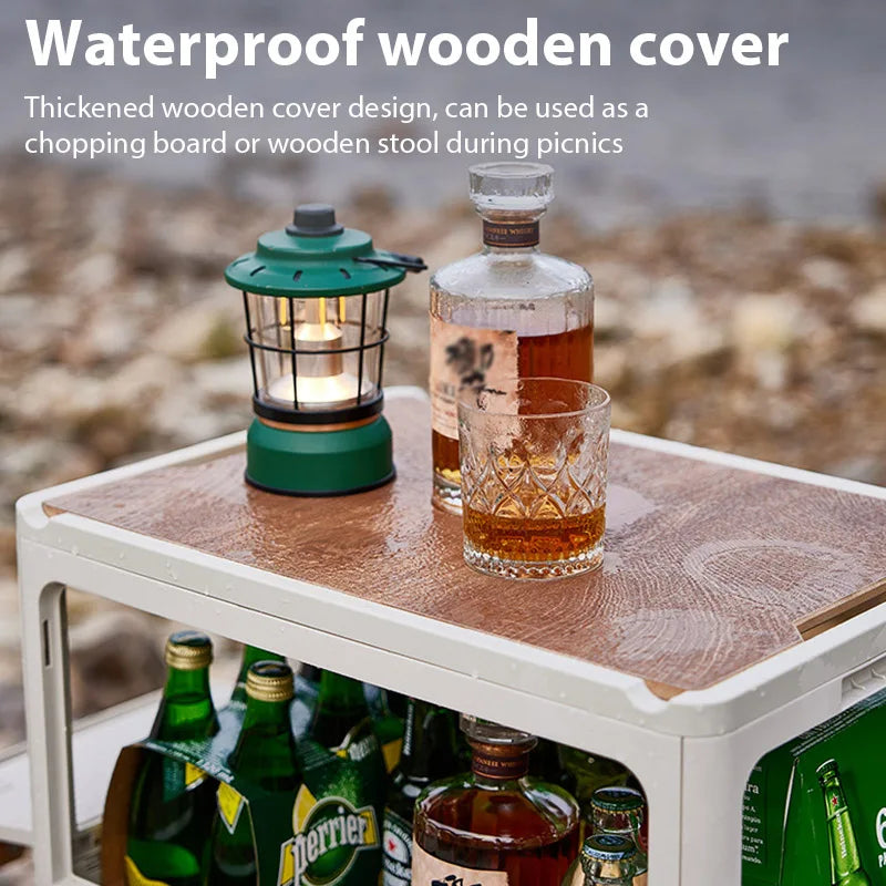 Large Capacity Camping Storage Folding Box Fishing Camping Picnic Table Bench Car Outdoor Chopping Cutting Board Organizer Trunk Oasis Select