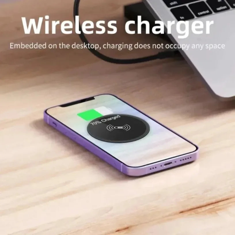 Embedded 15W Wireless Charger Fast Inductive Charging Base Desktop For iPhone 16 15 14 13 12 Samsung S24 S23 Huawei Xiaomi Phone Oasis Select