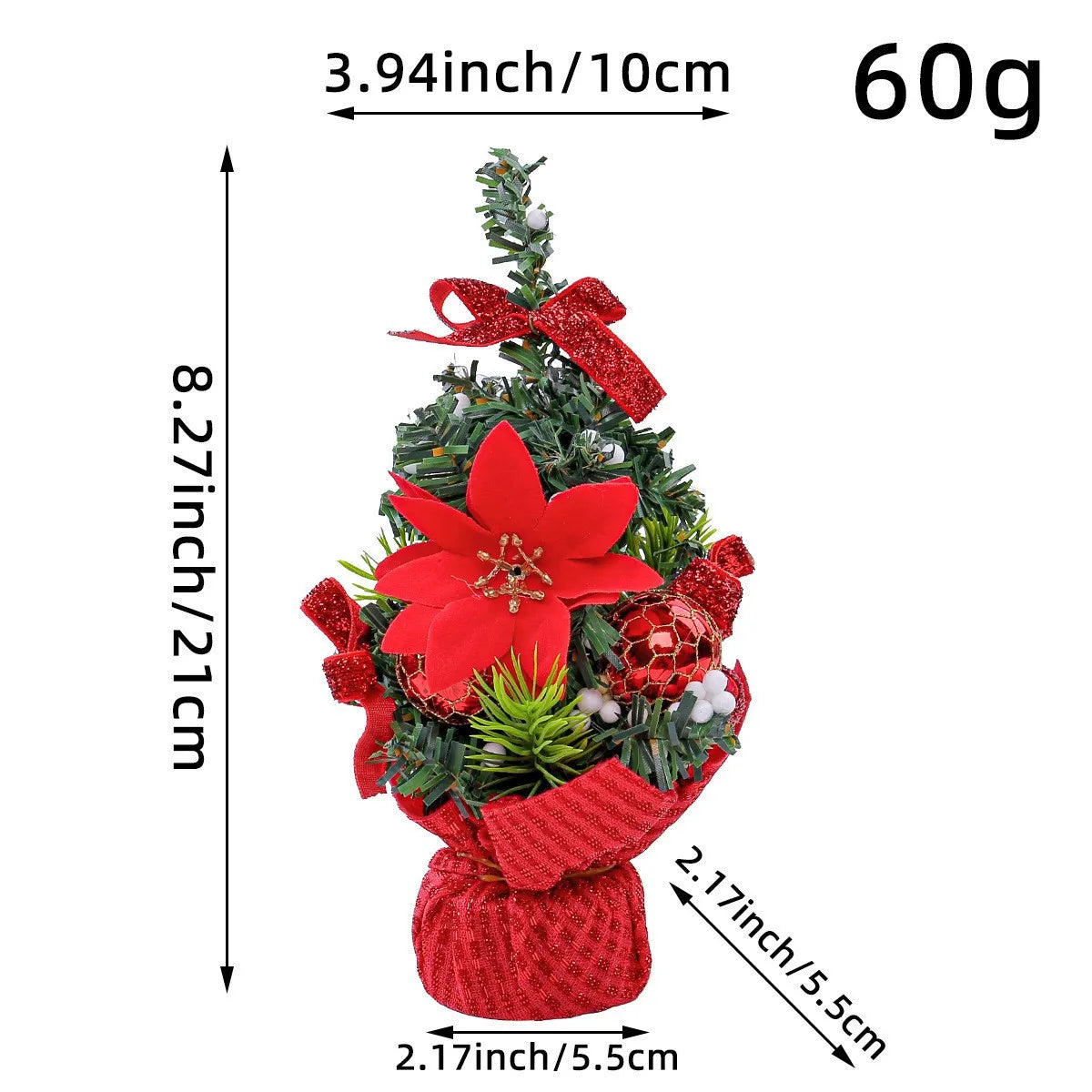Christmas Tree 20CM Mini Set Table Decoration for Children Small Decorative Christmas Ball home decor Oasis Select K3-12A 10x21cm