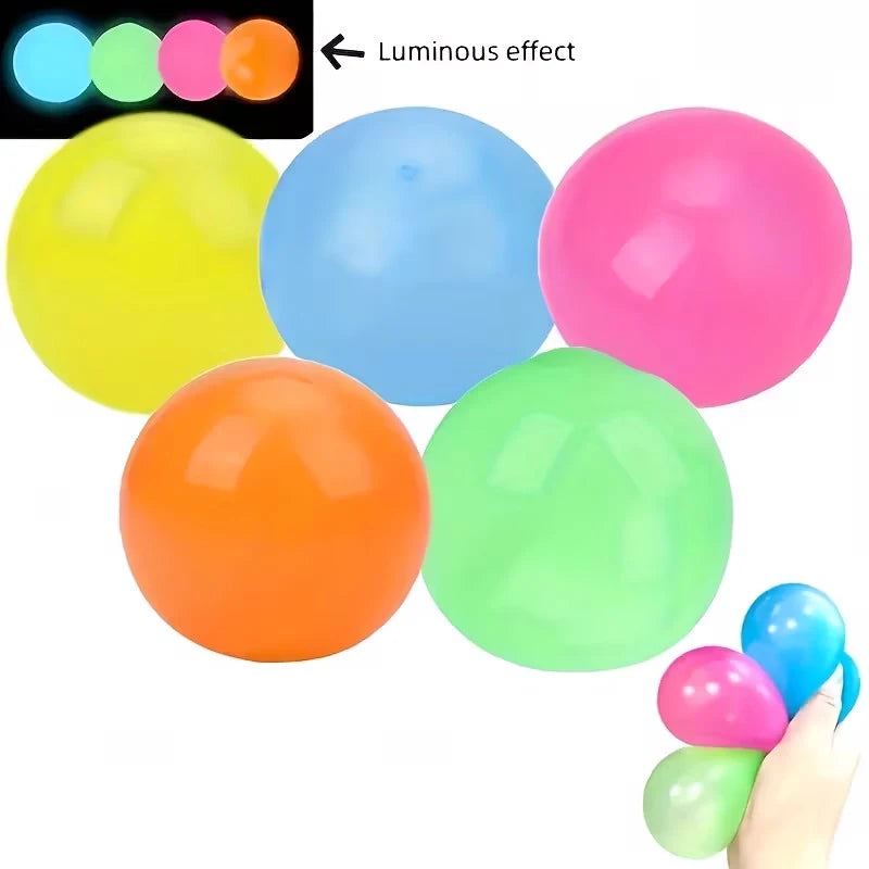 5/10Pcs Glow-in-the-Dark Sticky Ceiling Balls Fidget Toys Stress Relief Sensory Wall & Ceiling Decor Glows Balls Oasis Select