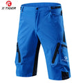 X-TIGER Men's Mountain Bike Shorts Loose Fit MTB Motorcycle Riding Shorts Multi-Pocket Outdoor Waterproof Hiking Cargo Shorts Oasis Select Blue L
