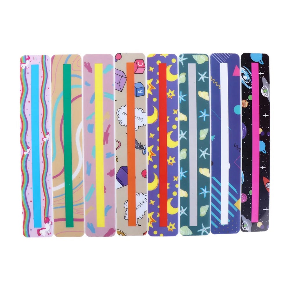 8 Pcs/set Guided Reading Strips Reading Asst Highlighter Strips Highlight OverLays Bookmarks for Children Adult Student Oasis Select A