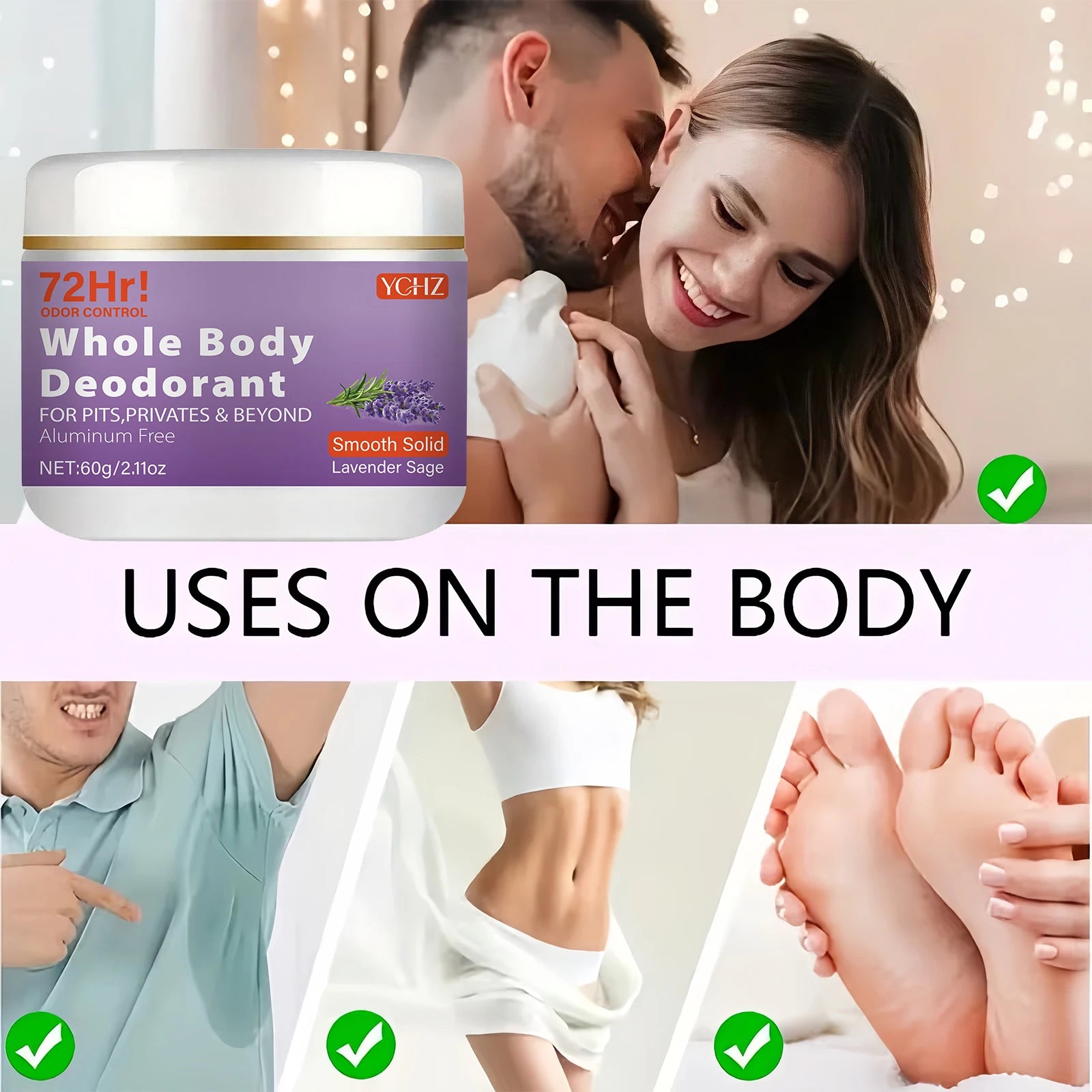 YCHZ Lavender & Sage Aluminum-Free 72-Hour Vegan Deodorant