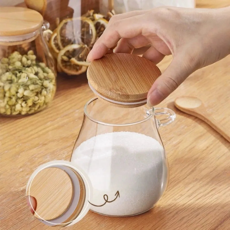 3pcs Set (1 Containers+1 Lids+1 Spoons) Transparent Sealed Cans, Kitchen Storage Containers for Storing Coffee Beans and Grains Oasis Select