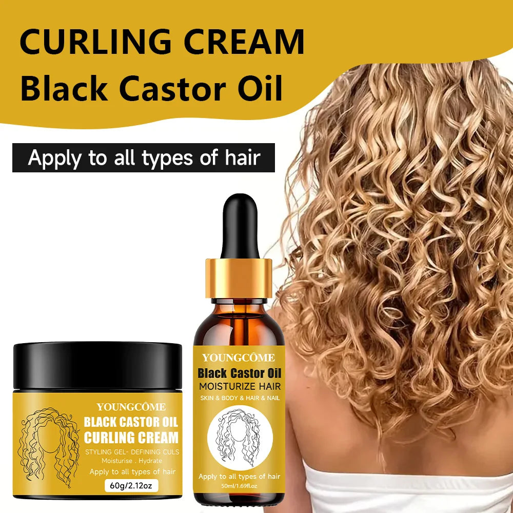 Jamaican Black Castor Oil & Curling Cream Duo | Hair Growth Hair Growth Oil Oasis Select