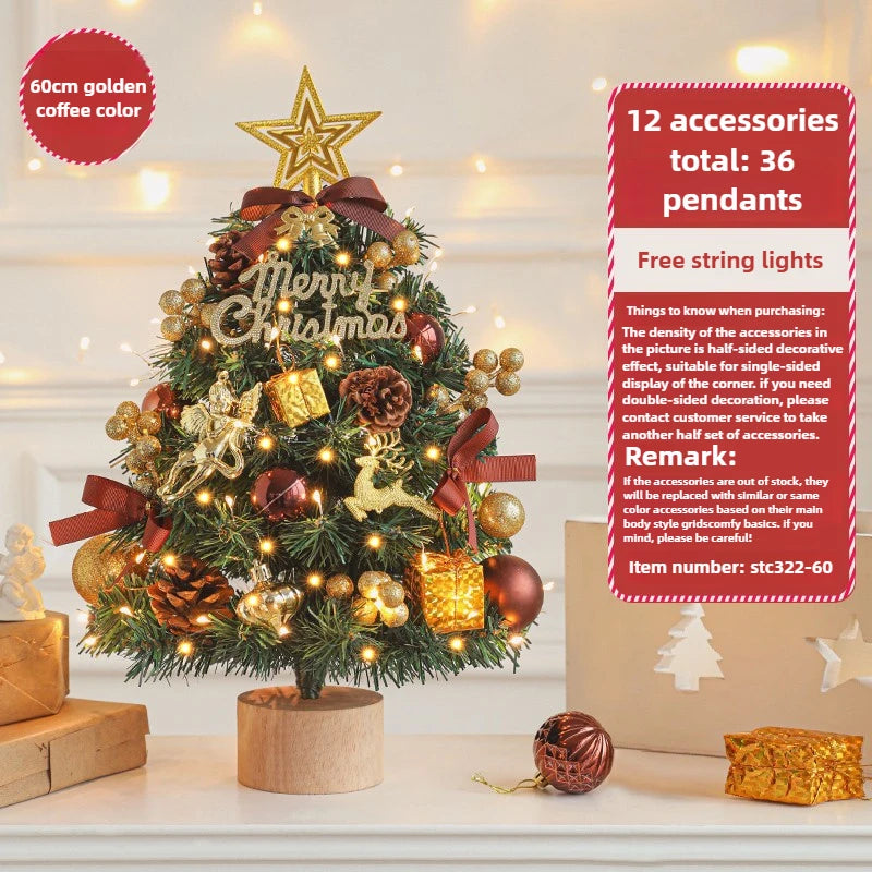 New Christmas Tree Home Small Desktop Ornament Diy Material Packaging Decoration Christmas Decoration Mini Christmas Tree Oasis Select 60cm B Look at the picture