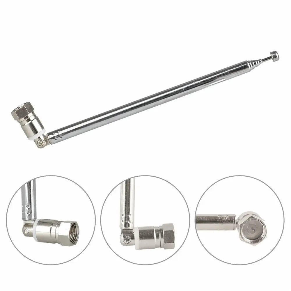F Type Telescopic Aerial Antenna 75 Ohm with TV / 3.5 Adapter Wave Radio FM Oasis Select