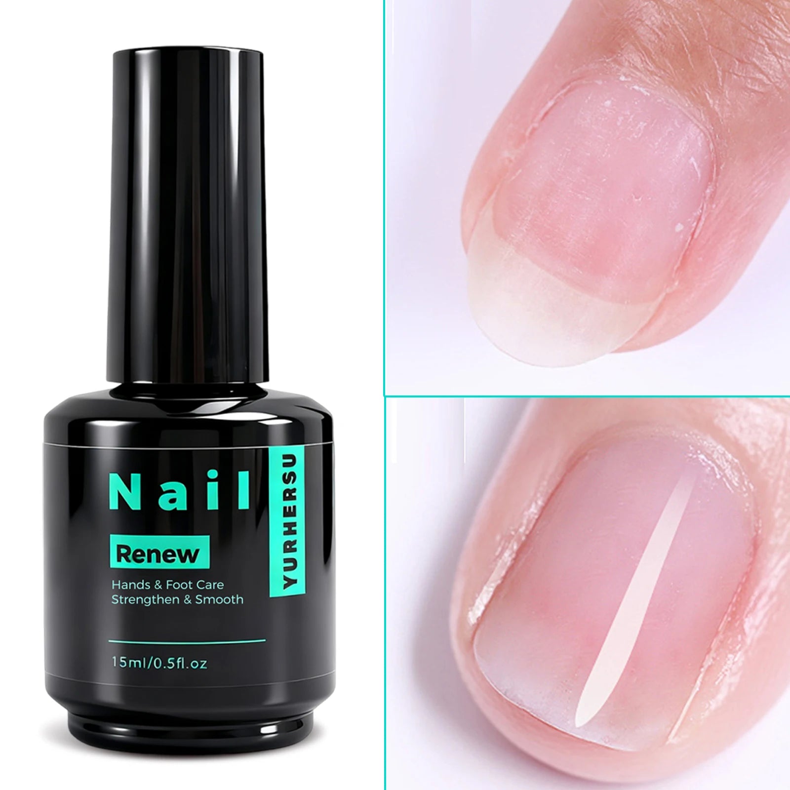 YURHERSU 15ml Nail Polish – Quick Dry, Glossy & Chip Resistant Nail Polish Oasis Select Black & Cyan
