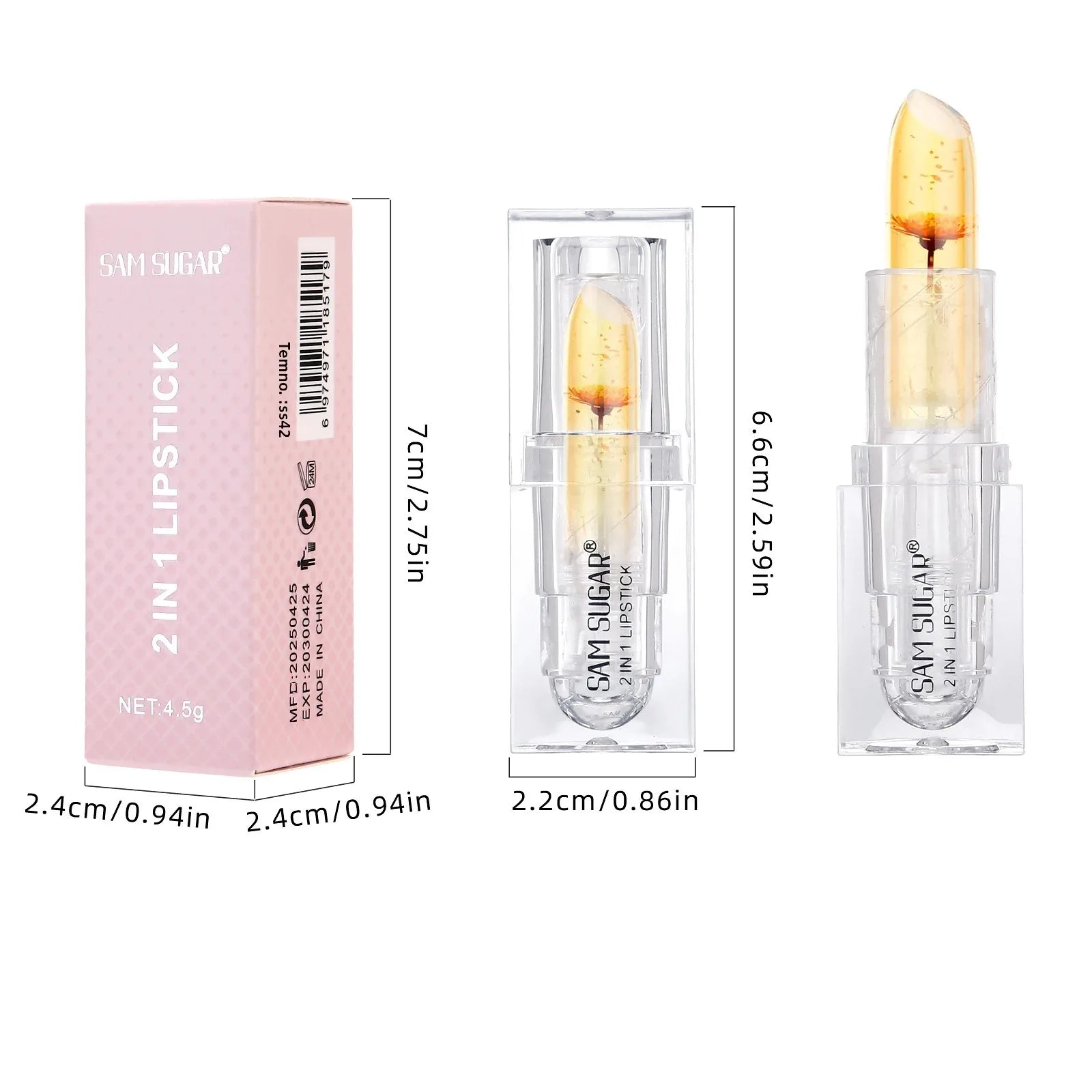 SAM SUGAR Gold Foil Color-Changing Lipstick & Lip Balm