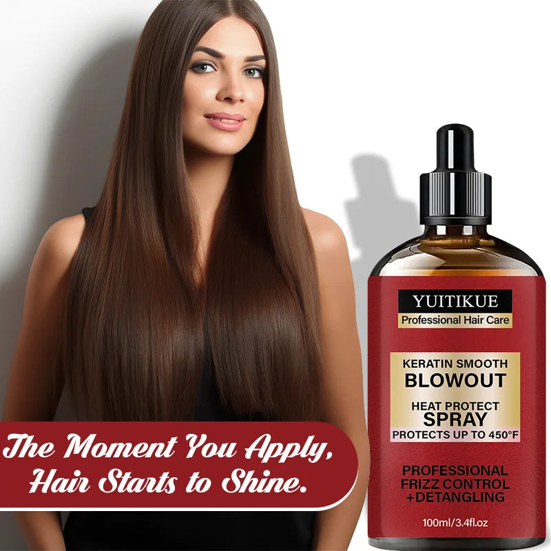 Keratin Heat Protect Spray 450°F – Frizz Control & Detangling