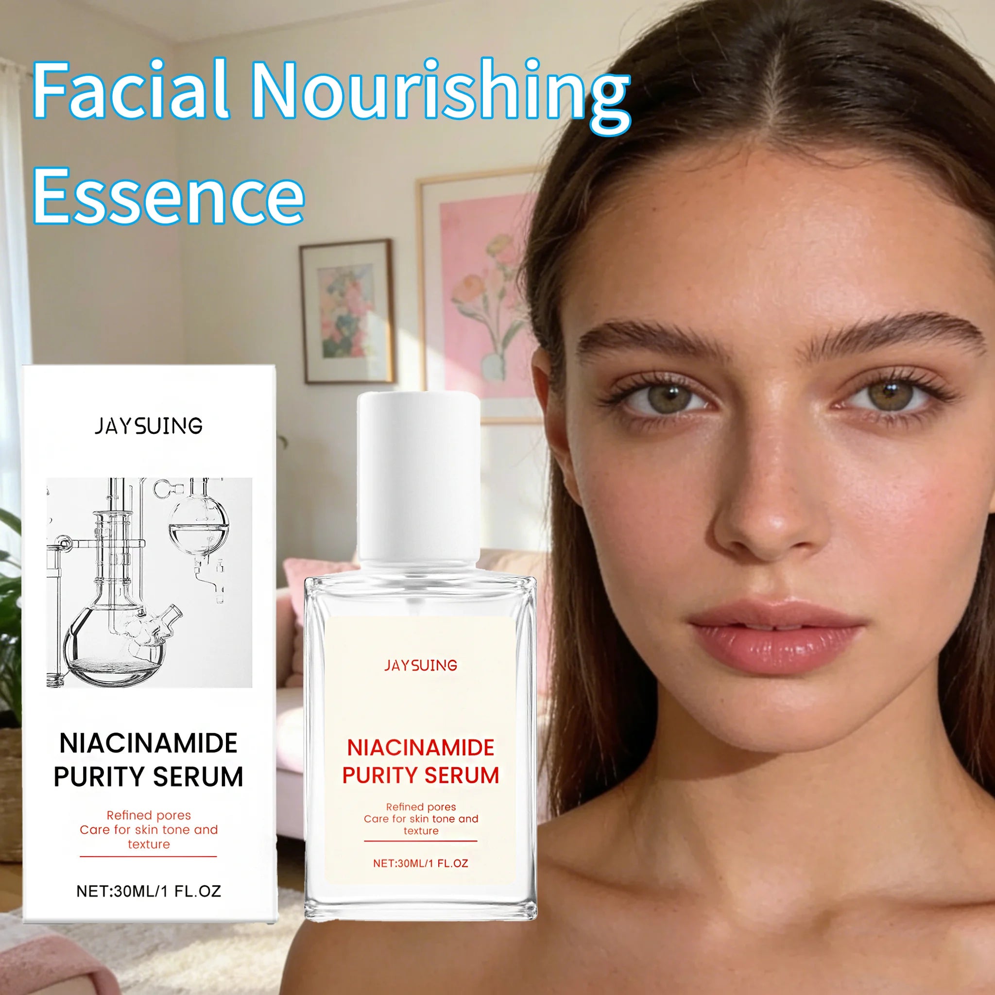 JAYSUING Facial Nourish Essence Hydration Shrink Pores Firm Skin Reduce Fine Lines Suitable for All Skin Types Skin Care Essence Oasis Select