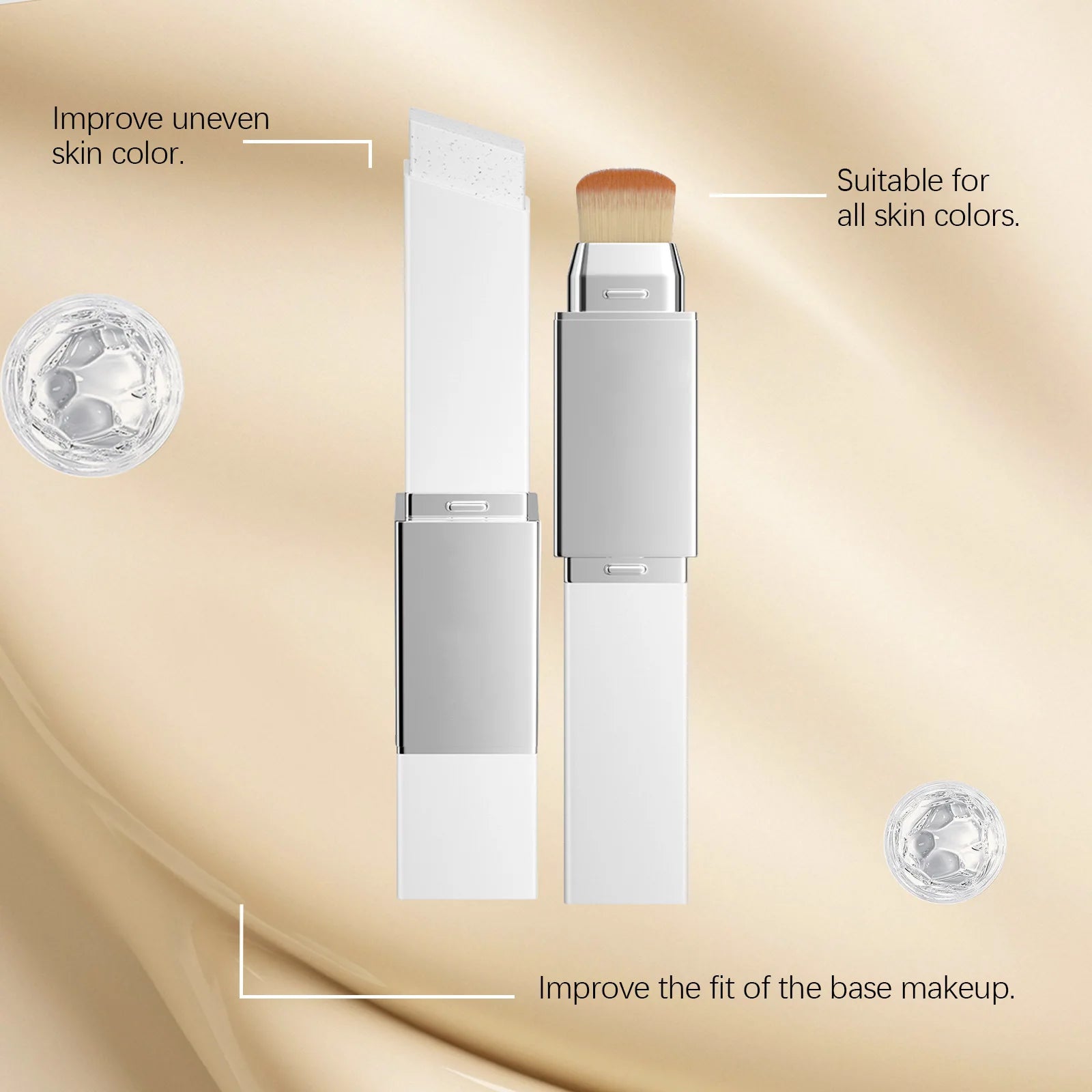2 In 1 Color Changing Foundation Natural Look Match Face Tone Smoothing Skin Hide Face Blemish Oil Control Moisturize Concealer Oasis Select