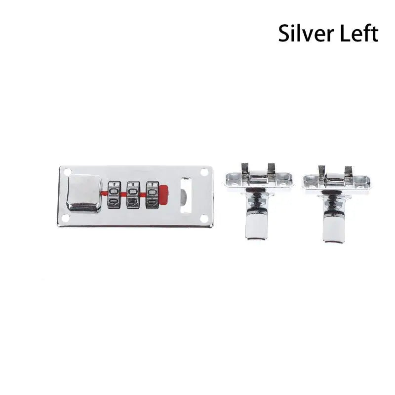 3-Digit Combination Lock 65*29mm Password Lock Latch Keyless Jewelry Wooden Box Fixed Lock Suitcase Coded Locks Hardware Oasis Select Left Silver