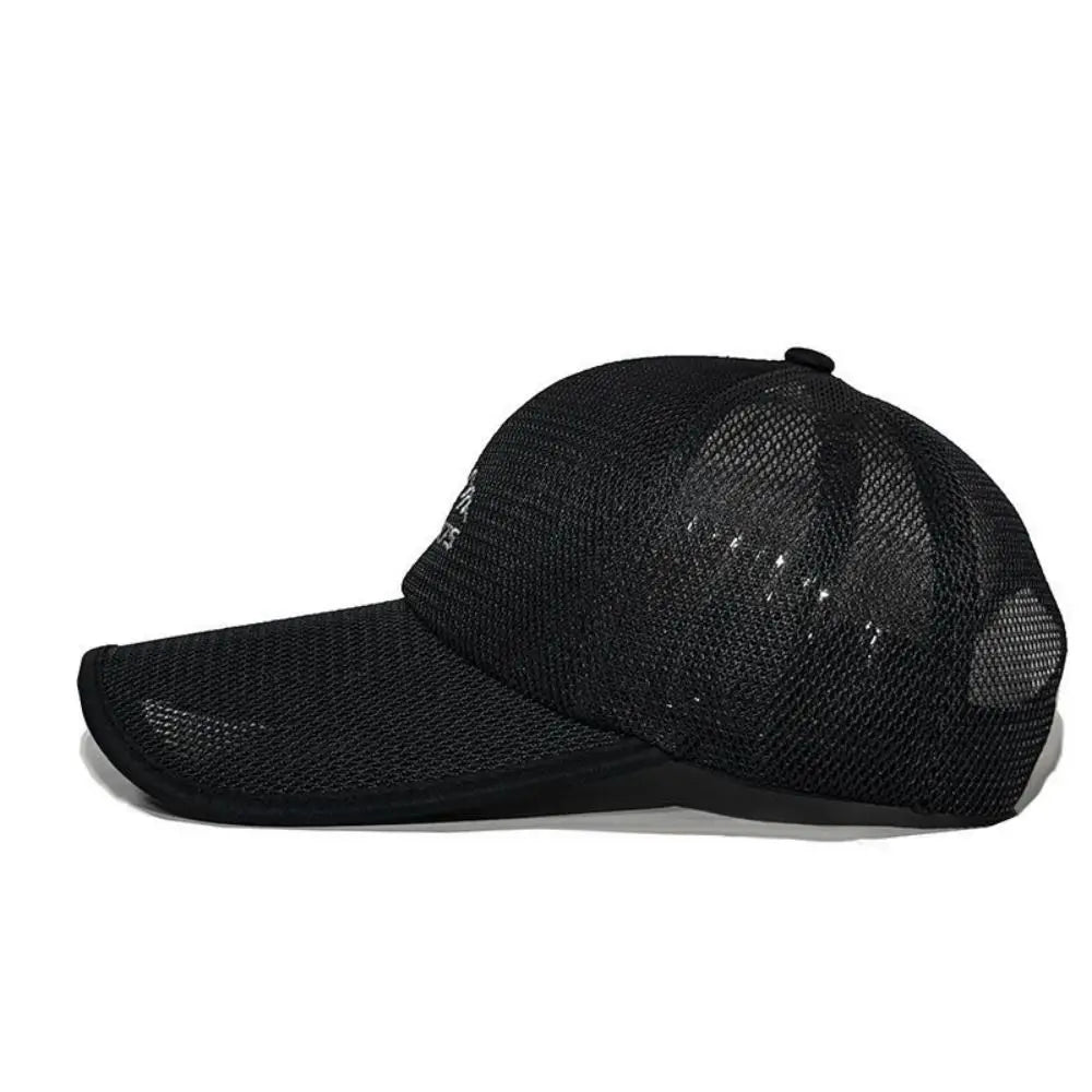 Lightweight Adjustable Mesh Baseball Cap Casual Style Wide Brim Golf Mesh Hat Breathable Sun Protection Cozy Tide Hat Running Oasis Select