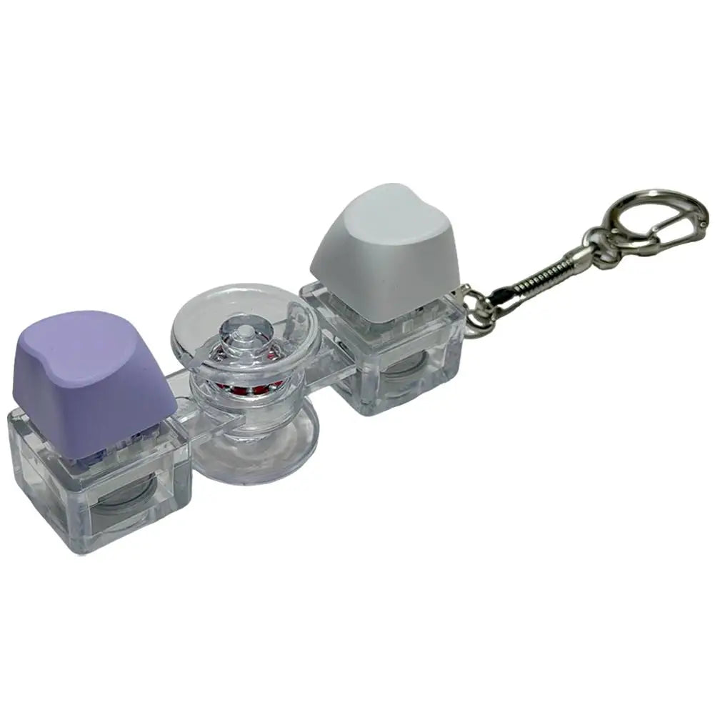 2 Button Decompression Toy Click Fidget Spinner Keychain RGB Light-up Mechanical Keyboard Sound Stress Relief Toy Oasis Select F