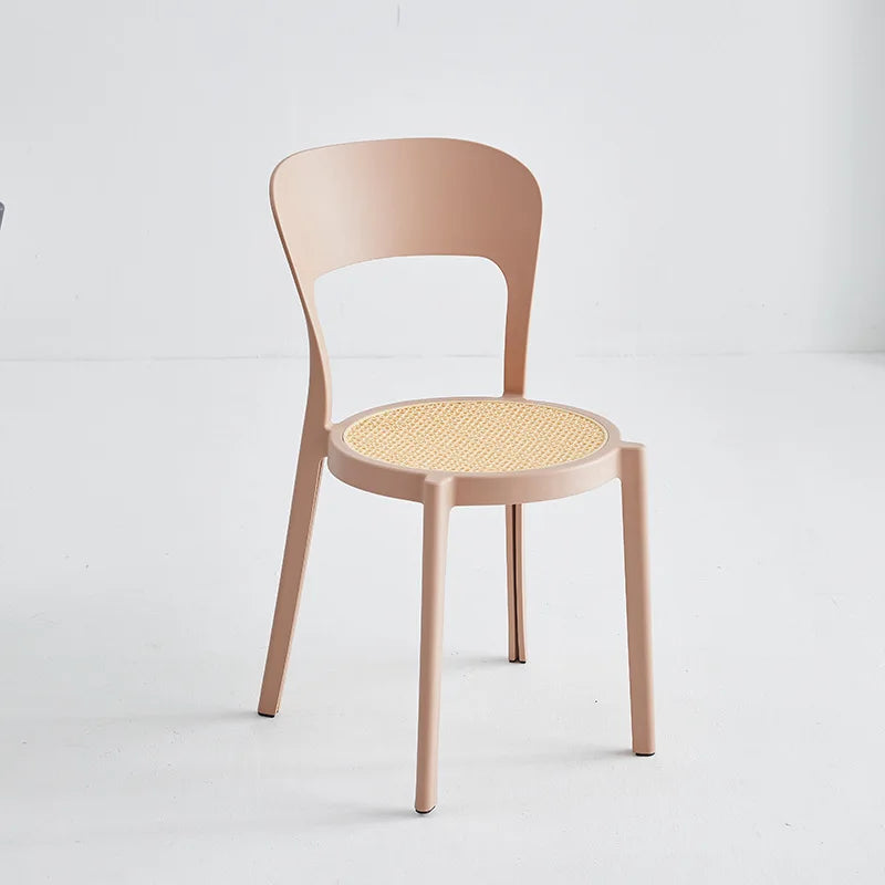 Nordic plastic chair simple dining chair home creative adult back chair modern Internet celebrity stackable desk chair Oasis Select Pink 2 pieces