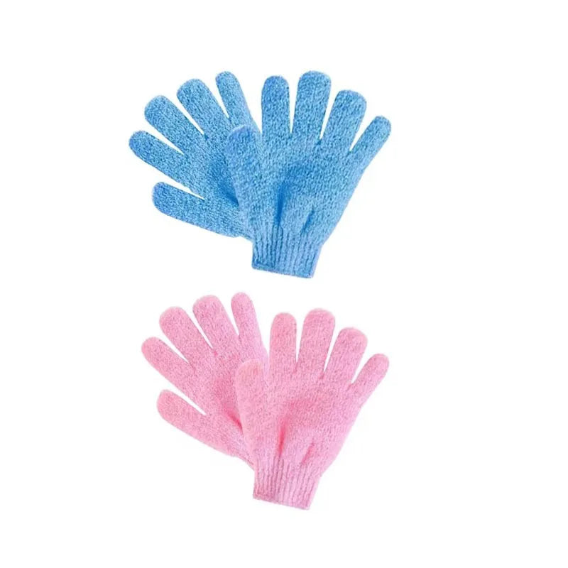 1/2/3pairs Five Fingers Bath Gloves Peeling Exfoliating Household Shower Towel Scrub Body Wash Elastic Wipe Body Cleaning Tools Oasis Select 2pairs mix 3