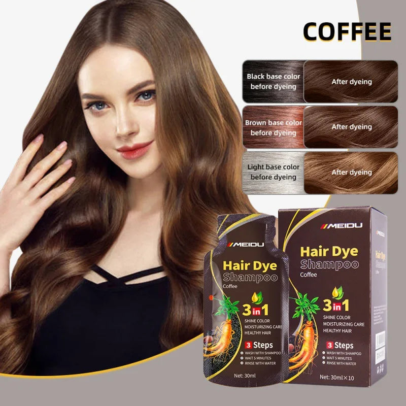 Meidu 3-in-1 Hair Dye Shampoo – Instant Gray to Black, 30ml Hair Dye Shampoo Oasis Select