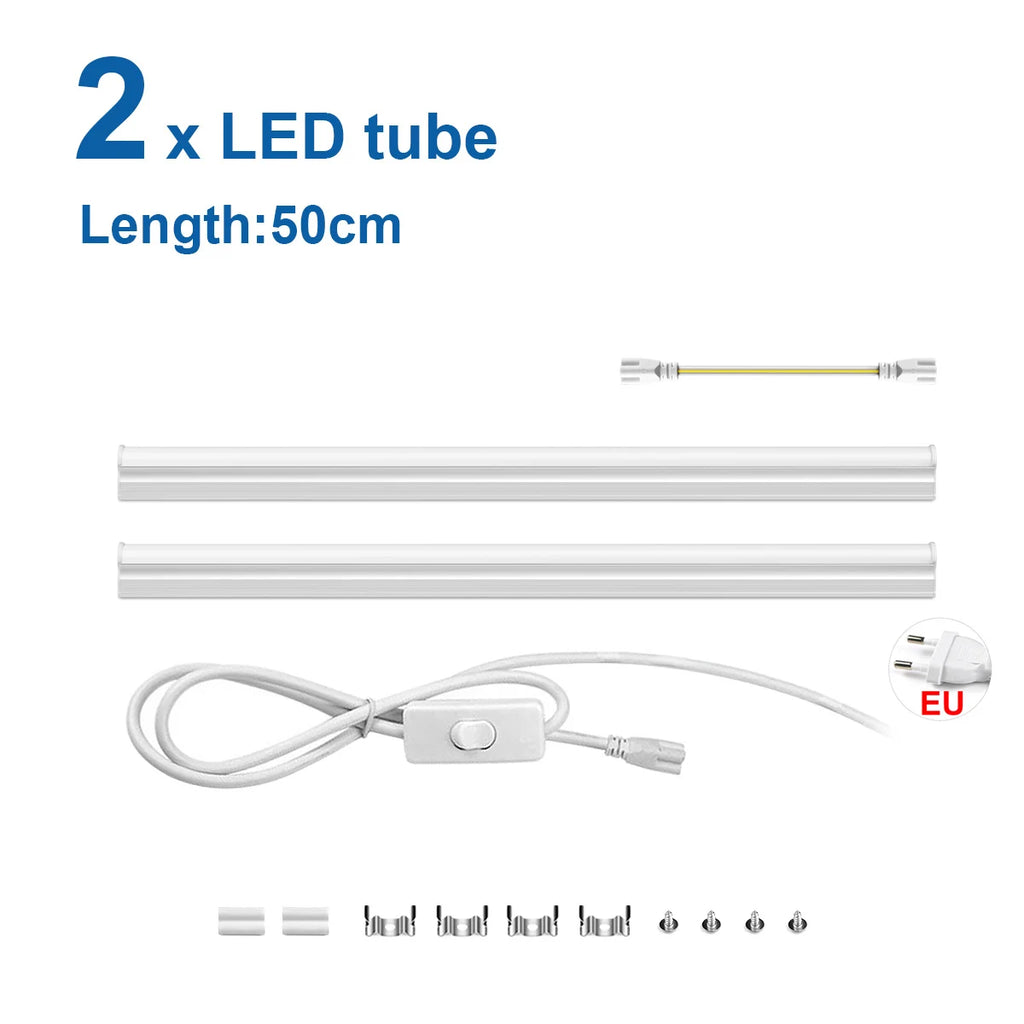 15W T5 1-6pcs LED Light Bar 50cm Kitchen Garage Livingroom Lighting 220V Fluorescent Replacement,Energy-Efficient LED Tube Oasis Select Neutral White 2x LED Bar Kit