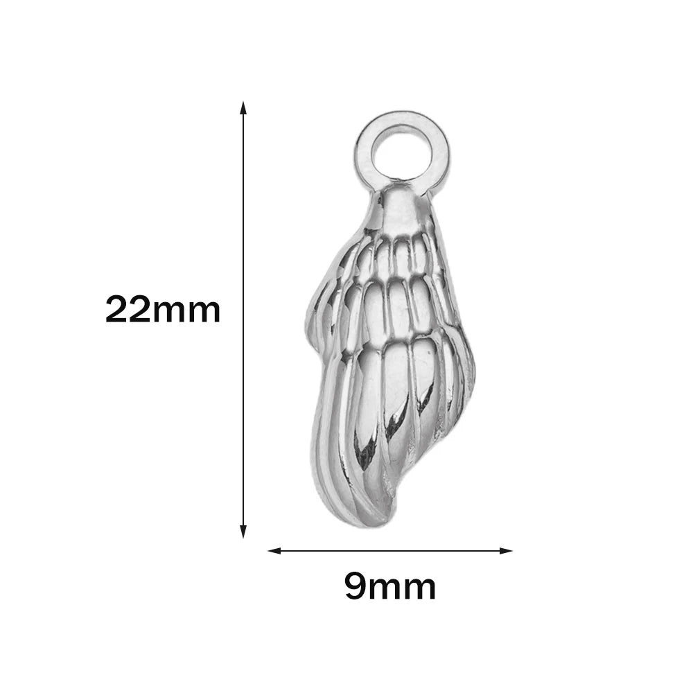 Stainless Steel Starfish Charms Shell Fish Tail Hippocampus Gold