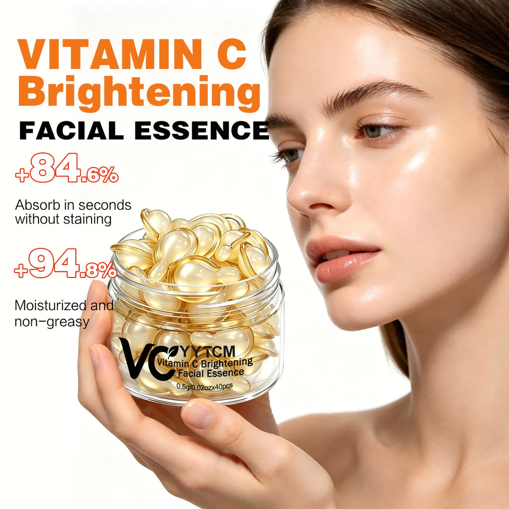Vitamin C Facial Serum, Moisturizing and Brightening, Firming the Skin, Contains Vitamin E, Retinol, Hyaluronic Acid Facial Skin Care Serum, 18 Capsules/30 Capsules/40 Capsules/50 Capsules/60 Capsules/80 Capsules/100 Capsules Oasis Select