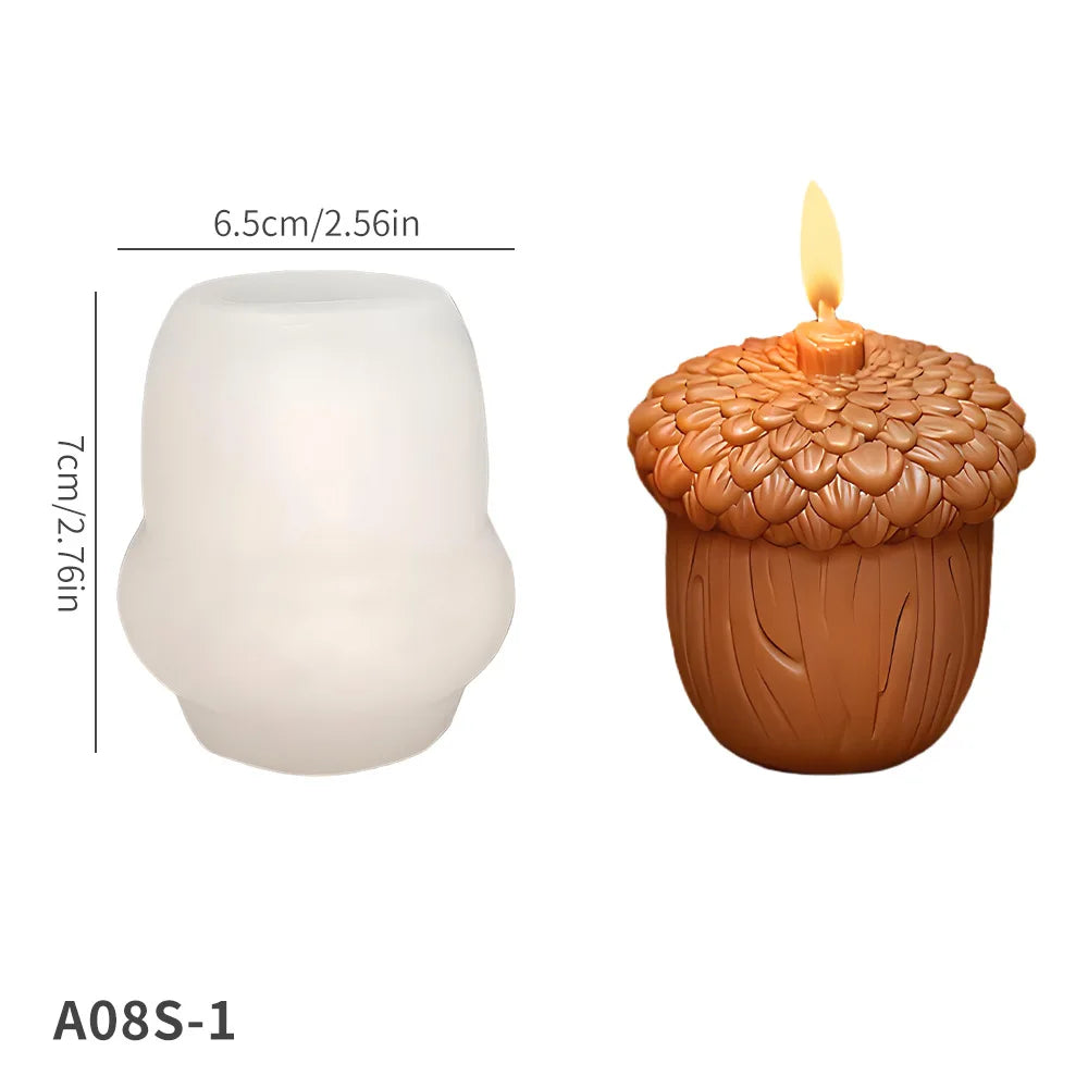 3D Pine Cone Silicone Candle Mold DIY Christmas Pinecone Aromatherapy Plaster Candle Making Mold Acorn Cone Handmade Home Decor Oasis Select Pine Cone 4