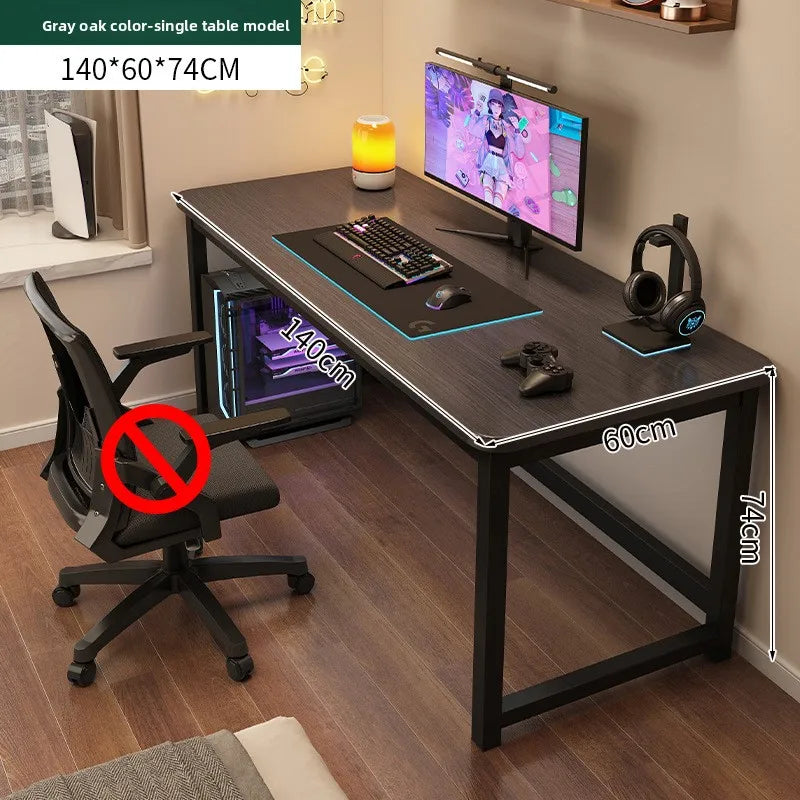 Computer desk Desktop study desk Long workbench E-sports table and chair desk Oasis Select Gray Oak-140cm