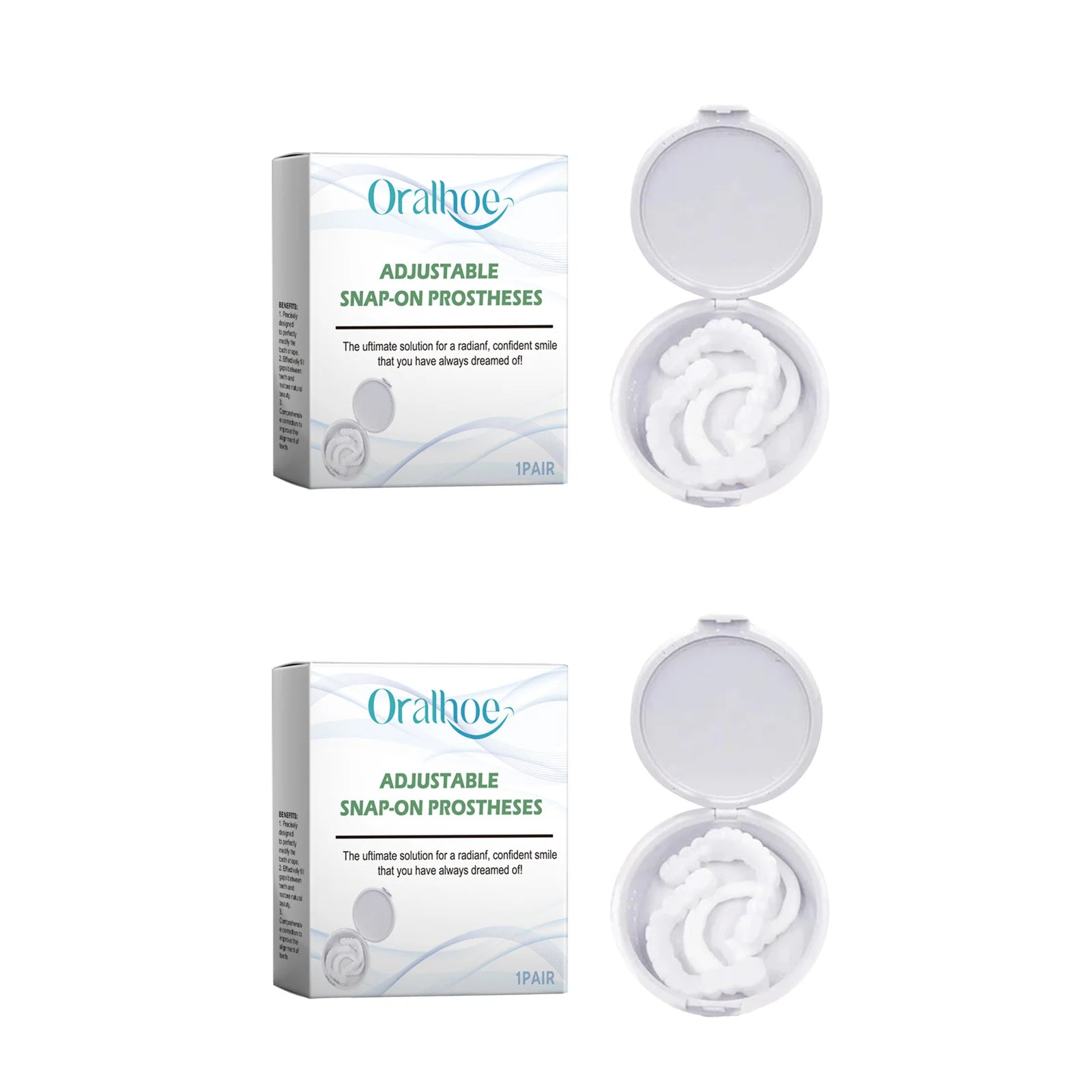 Snap-On Teeth Veneers – Adjustable Adult Fake Tooth Set Snap-On Dental Veneers Oasis Select 2pairs boxed