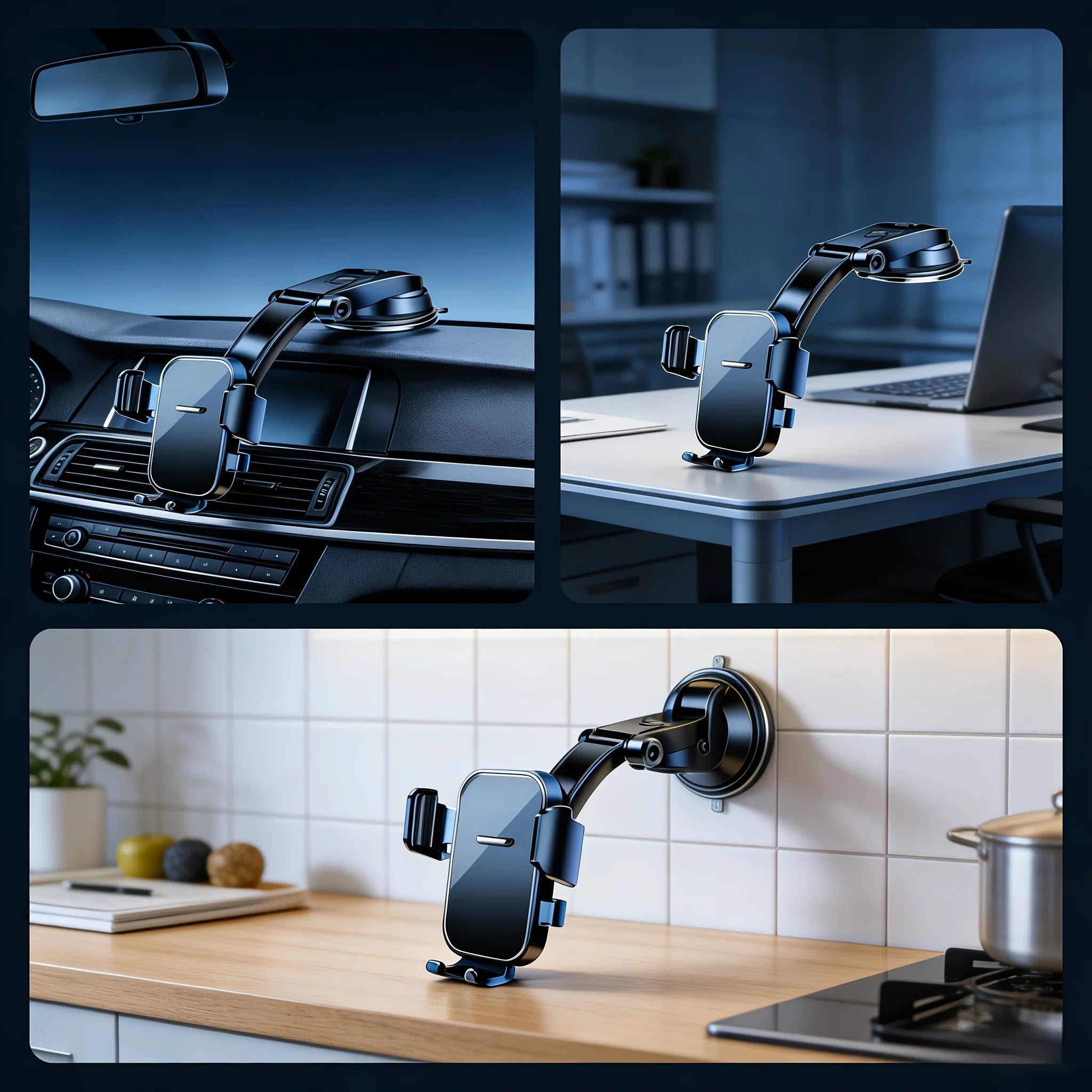 Universal Car Phone Holder – 360° Gravity & Suction Mount
