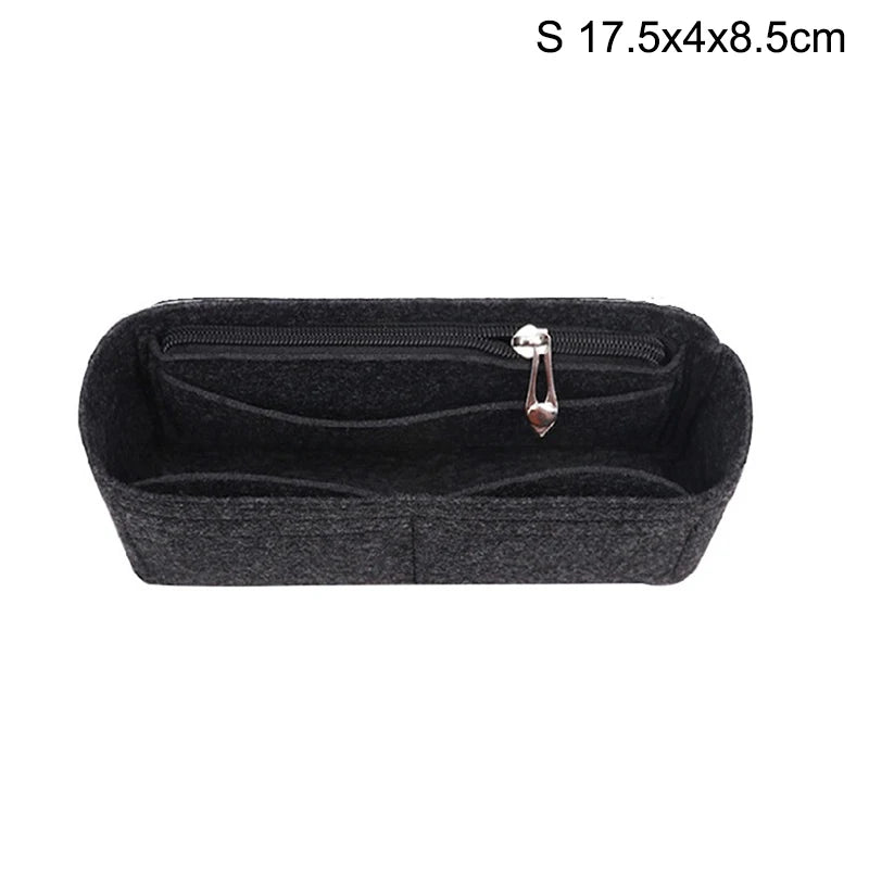 1PC Felt Insert Bag Organizer, Makeup Organizers, Liner Perfect for Brand Women's Handbags For And Cosmetic Bags Oasis Select Black S