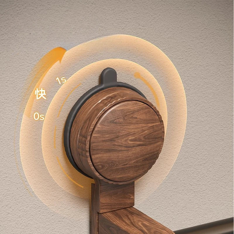 Suction Cup Walnut Towel Rack Perforation-free Wall Hanging Bathroom Towel Ring Bathroom Towel Rack Oasis Select