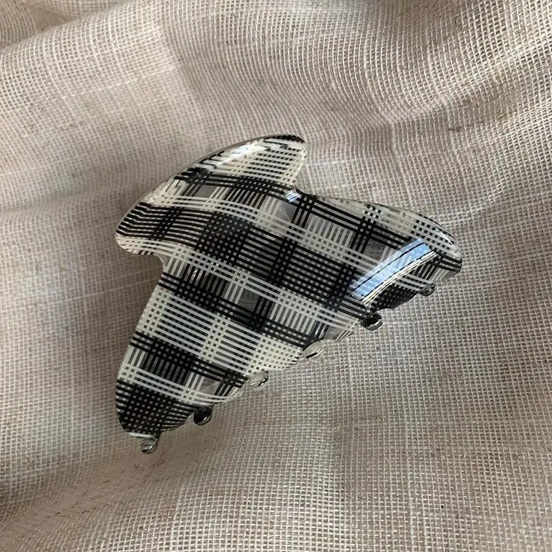 Classic Plaid Hair Claw Clip Non-Slip Strong Hold Hair Grip For Women Girls Daily Party Hairstyle Accessories Oasis Select A2