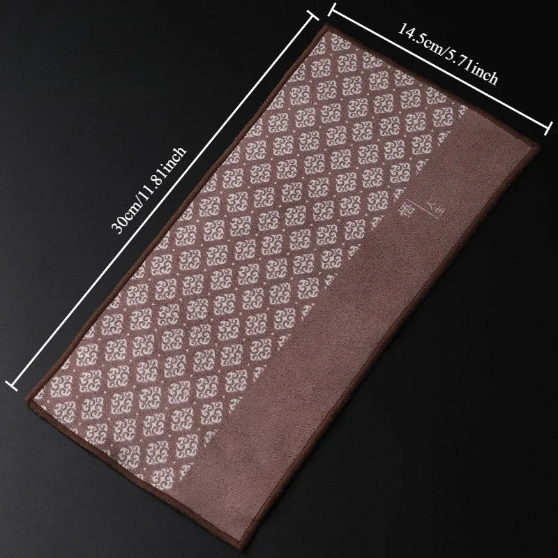 Cotton Tea Towel Strong Absorben Kung Fu Tea Set Accessories Thickened Table Cleaning Cloth Suede Tea Cloth Household Hand Towel Oasis Select Brown