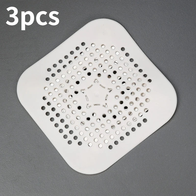 3 Silicone With Suction Cup Floor Drain Sticker Bathroom Sewer Hair Filter Drain Cover Home Floor Drain Mat Bathroom Accessories Oasis Select 3pcs white