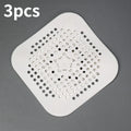3 Silicone With Suction Cup Floor Drain Sticker Bathroom Sewer Hair Filter Drain Cover Home Floor Drain Mat Bathroom Accessories Oasis Select 3pcs white