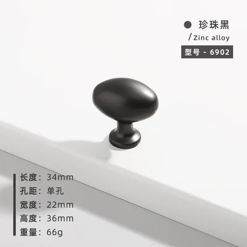 Minimalist Cabinet Door Knobs and Handles Pigeon Egg Oval Drawerknobs Wardrobe Handles for Furniture Oasis Select L-Pearl Grey 34MM