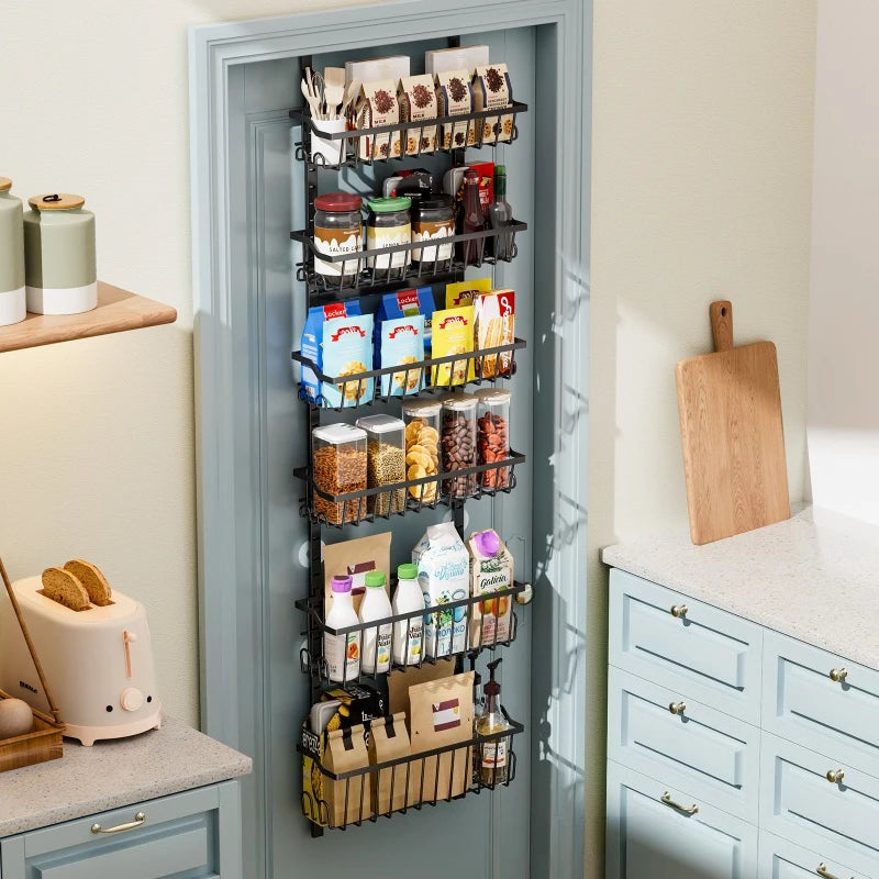 Adjustable door hanging basket rack multi-layer non-punching storage basket bathroom kitchen door sundries storage rack Oasis Select