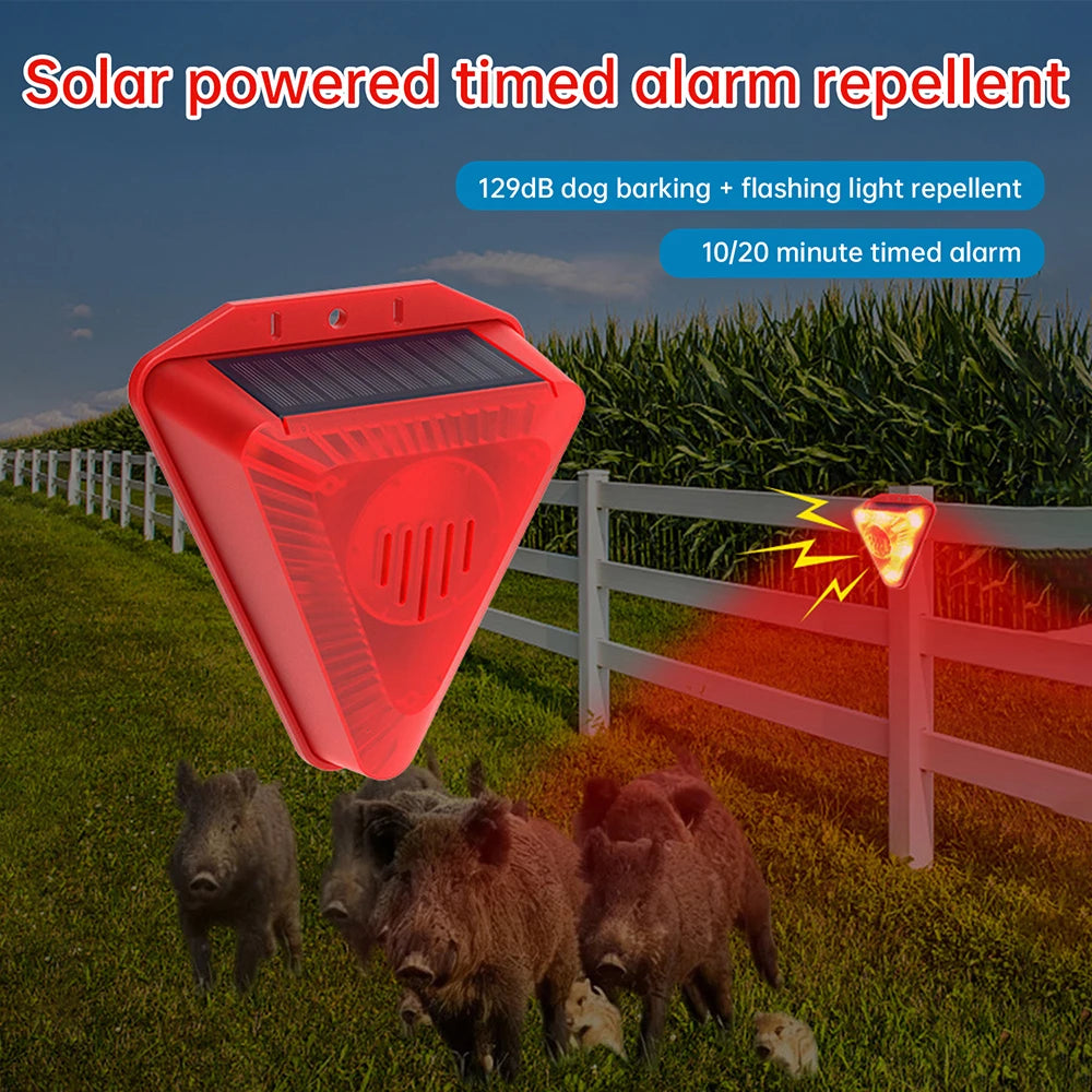 Outdoor Solar Infrared Motion Sensor Alarm 129db Siren Strobe Light IP55 Waterproof Villa Farm Yard Garden Security Alarm System Oasis Select