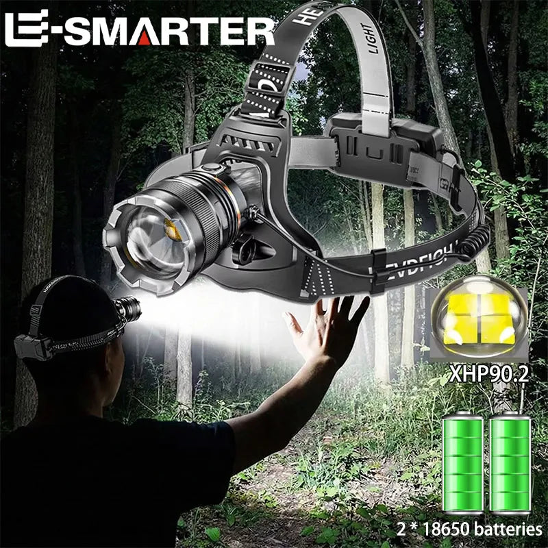 Rechargeable Head Lamp Fishing Powerful LED Headlamp Searching Camping Head Flashlight with Sensor or NO Sensor Use 2*18650 Oasis Select