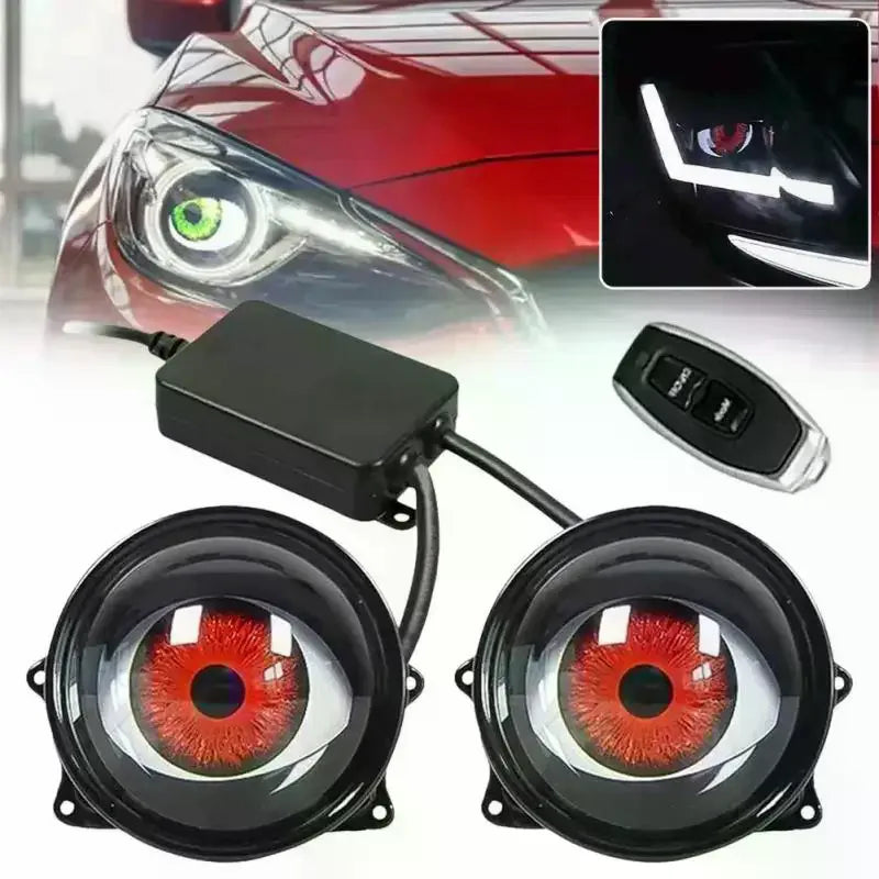 Car Devil Eye LED Headlight 6 Low Light Modes Control The Atmosphere In The Car Universal Motorcycle Lens Headlight Oasis Select