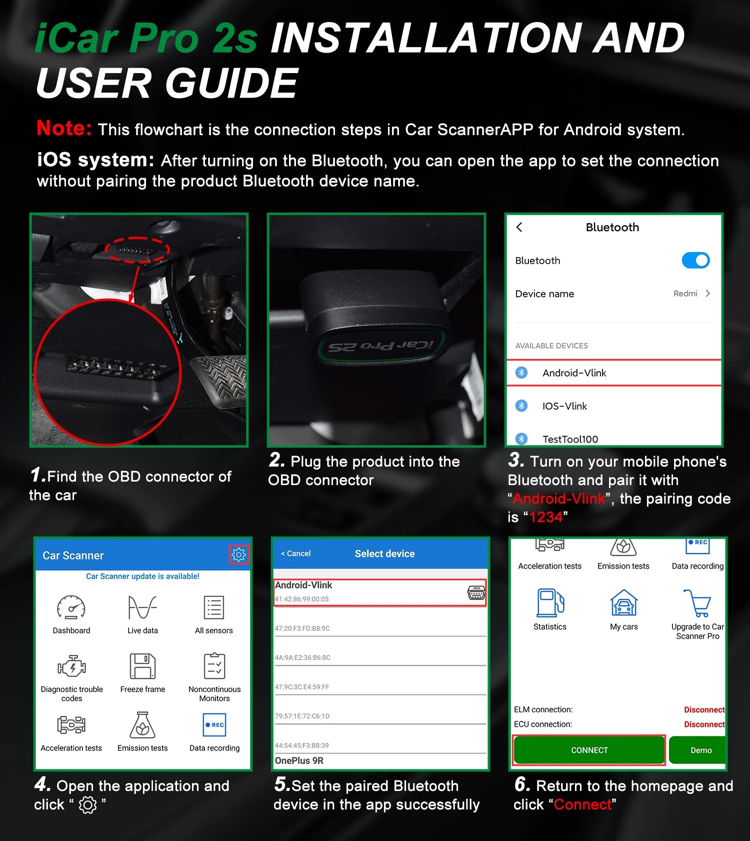 Vgate iCar Pro 2S ELM327 Bluetooth 5.3 OBD2 Car Diagnostic Scanner OBD2 Diagnostic Scanner Oasis Select