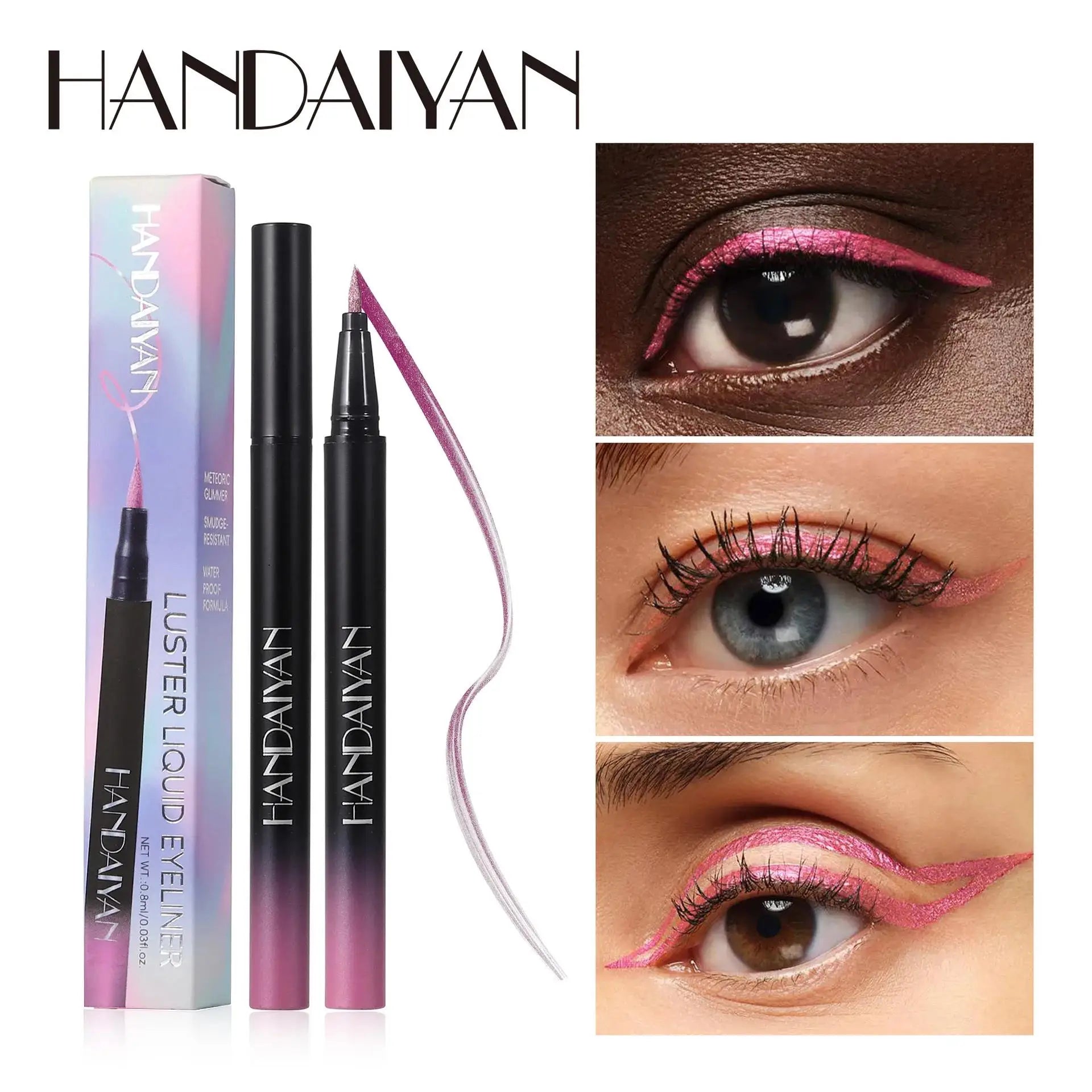 Handaiyan Metallic Glitter Liquid Eyeliner – Waterproof, 10 Colors Liquid Eyeliner Oasis Select